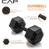 imageCAP Barbell Coated Dumbbell Weight  Multiple Options Pairs ampamp SetsBlack Handle