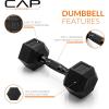 imageCAP Barbell Coated Dumbbell Weight  Multiple Options Pairs ampamp SetsBlack Handle