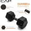 imageCAP Barbell Coated Dumbbell Weight  Multiple Options Pairs ampamp SetsBlack Handle