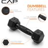 imageCAP Barbell Coated Dumbbell Weight  Multiple Options Pairs ampamp SetsBlack Handle