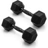 imageCAP Barbell Coated Dumbbell Weight  Multiple Options Pairs ampamp SetsBlack Handle