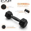 imageCAP Barbell Coated Dumbbell Weight  Multiple Options Pairs ampamp SetsBlack Handle