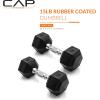 imageCAP Barbell Coated Dumbbell Weight  Multiple Options Pairs ampamp SetsChrome Handle