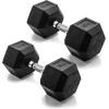 imageCAP Barbell Coated Dumbbell Weight  Multiple Options Pairs ampamp SetsChrome Handle