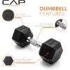 imageCAP Barbell Coated Dumbbell Weight  Multiple Options Pairs ampamp SetsChrome Handle