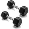 imageCAP Barbell Coated Dumbbell Weight  Multiple Options Pairs ampamp SetsChrome Handle