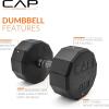 imageCAP Barbell Coated Hex Dumbbell Weight  Multiple Options12Sided  Black Handle
