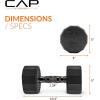 imageCAP Barbell Coated Hex Dumbbell Weight  Multiple Options12Sided  Black Handle