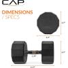 imageCAP Barbell Coated Hex Dumbbell Weight  Multiple Options12Sided  Black Handle