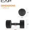 imageCAP Barbell Coated Hex Dumbbell Weight  Multiple Options12Sided  Black Handle