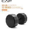 imageCAP Barbell Coated Hex Dumbbell Weight  Multiple Options12Sided  Black Handle