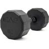 imageCAP Barbell Coated Hex Dumbbell Weight  Multiple Options12Sided  Black Handle