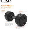 imageCAP Barbell Coated Hex Dumbbell Weight  Multiple Options12Sided  Black Handle
