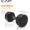 imageCAP Barbell Coated Hex Dumbbell Weight  Multiple Options12Sided  Black Handle