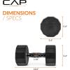 imageCAP Barbell Coated Hex Dumbbell Weight  Multiple Options12Sided  Black Handle