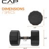imageCAP Barbell Coated Hex Dumbbell Weight  Multiple Options12Sided  Black Handle