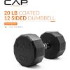 imageCAP Barbell Coated Hex Dumbbell Weight  Multiple Options12Sided  Chrome Handle