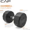 imageCAP Barbell Coated Hex Dumbbell Weight  Multiple Options12Sided  Chrome Handle