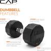 imageCAP Barbell Coated Hex Dumbbell Weight  Multiple Options12Sided  Chrome Handle