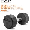 imageCAP Barbell Coated Hex Dumbbell Weight  Multiple Options12Sided  Chrome Handle