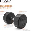 imageCAP Barbell Coated Hex Dumbbell Weight  Multiple Options12Sided  Chrome Handle