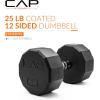 imageCAP Barbell Coated Hex Dumbbell Weight  Multiple Options12Sided  Chrome Handle