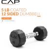 imageCAP Barbell Coated Hex Dumbbell Weight  Multiple Options12Sided  Chrome Handle