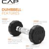 imageCAP Barbell Coated Hex Dumbbell Weight  Multiple Options12Sided  Chrome Handle