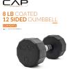 imageCAP Barbell Coated Hex Dumbbell Weight  Multiple Options12Sided  Chrome Handle