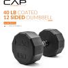 imageCAP Barbell Coated Hex Dumbbell Weight  Multiple Options12Sided  Chrome Handle