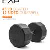 imageCAP Barbell Coated Hex Dumbbell Weight  Multiple Options12Sided  Chrome Handle