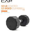 imageCAP Barbell Coated Hex Dumbbell Weight  Multiple Options12Sided  Chrome Handle