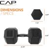 imageCAP Barbell Coated Hex Dumbbell Weight  Multiple OptionsBlack Handle