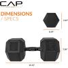 imageCAP Barbell Coated Hex Dumbbell Weight  Multiple OptionsBlack Handle