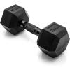 imageCAP Barbell Coated Hex Dumbbell Weight  Multiple OptionsBlack Handle