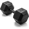 imageCAP Barbell Coated Hex Dumbbell Weight  Multiple OptionsBlack Handle