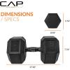 imageCAP Barbell Coated Hex Dumbbell Weight  Multiple OptionsBlack Handle