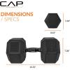 imageCAP Barbell Coated Hex Dumbbell Weight  Multiple OptionsBlack Handle