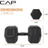 imageCAP Barbell Coated Hex Dumbbell Weight  Multiple OptionsBlack Handle