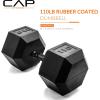 imageCAP Barbell Coated Hex Dumbbell Weight  Multiple OptionsBlack Handle