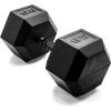 imageCAP Barbell Coated Hex Dumbbell Weight  Multiple OptionsBlack Handle