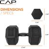 imageCAP Barbell Coated Hex Dumbbell Weight  Multiple OptionsBlack Handle