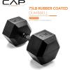 imageCAP Barbell Coated Hex Dumbbell Weight  Multiple OptionsBlack Handle
