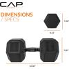 imageCAP Barbell Coated Hex Dumbbell Weight  Multiple OptionsBlack Handle