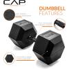 imageCAP Barbell Coated Hex Dumbbell Weight  Multiple OptionsBlack Handle