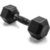 imageCAP Barbell Coated Hex Dumbbell Weight  Multiple OptionsBlack Handle