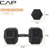 imageCAP Barbell Coated Hex Dumbbell Weight  Multiple OptionsBlack Handle