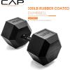 imageCAP Barbell Coated Hex Dumbbell Weight  Multiple OptionsBlack Handle