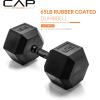 imageCAP Barbell Coated Hex Dumbbell Weight  Multiple OptionsBlack Handle