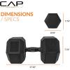 imageCAP Barbell Coated Hex Dumbbell Weight  Multiple OptionsBlack Handle